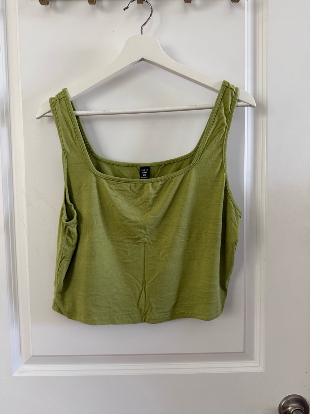 Set of 2 Olive Green and Royal Blue Square-Neck Crop Tank